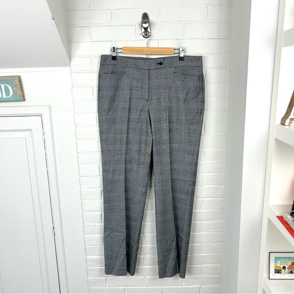 Talbots Herringbone Houndstooth Curvy Fit Wool Blend Trouser Pants Size 12